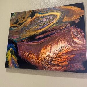 Original Abstract Art Painting Acrylic Trippy Angel Swirls Signed Lot of 5